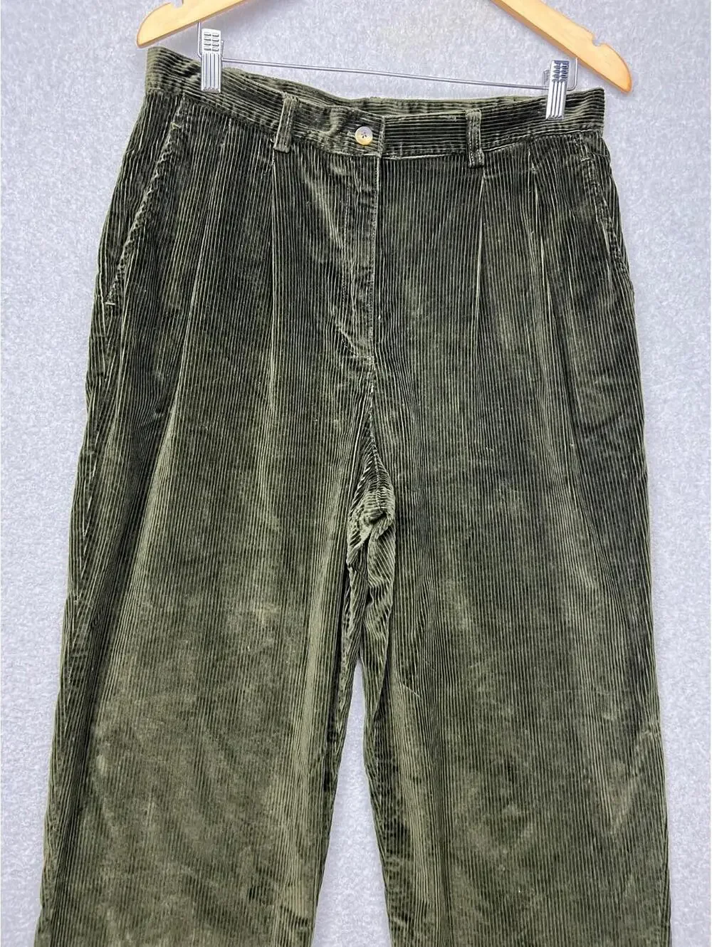 Vintage Jones New York Corduroy Pleated Straight Leg High Rise Pants Womens 14